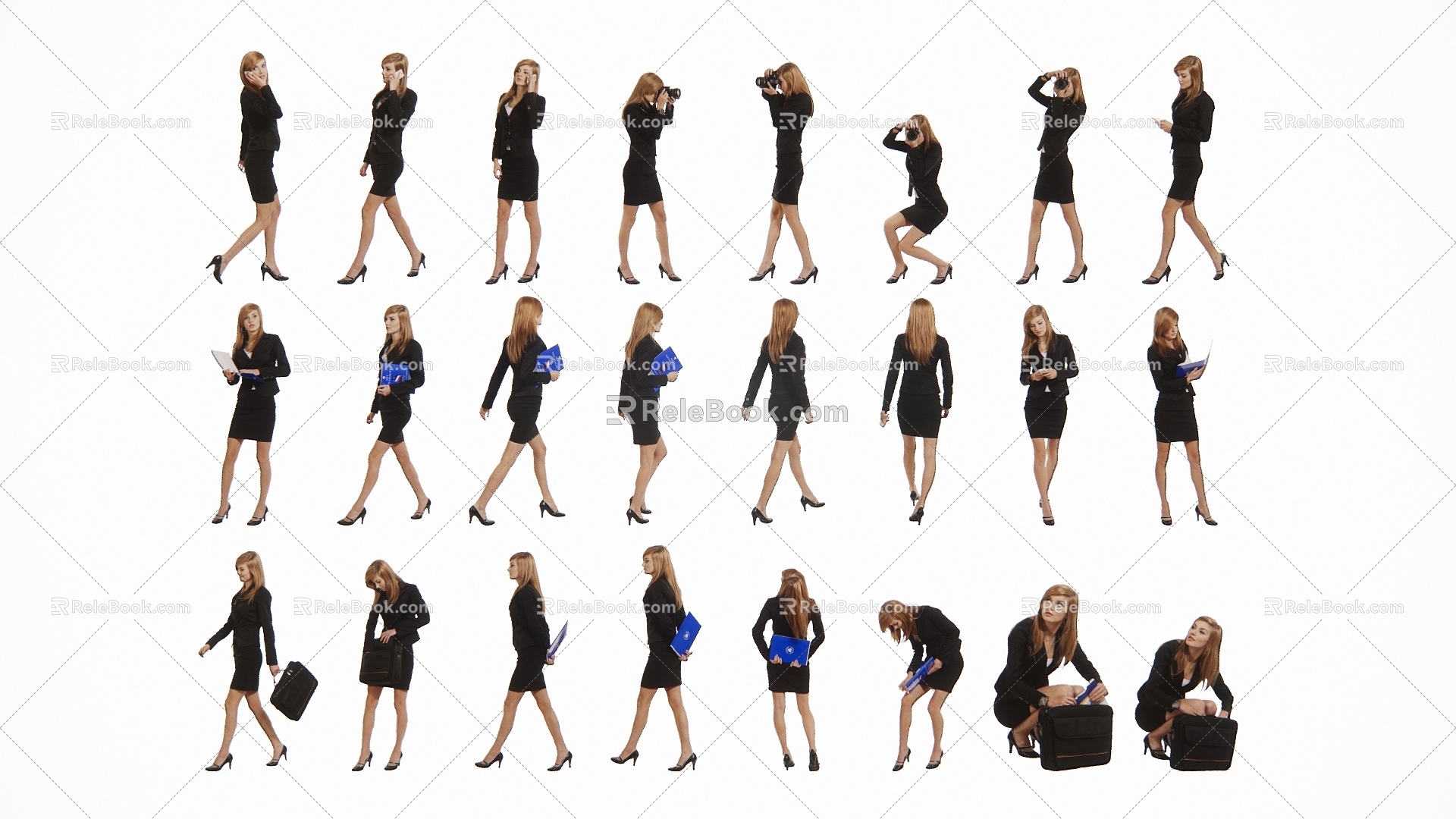 2D White Collar Business Figure 3d model