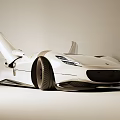 White Sports Car With Open Gull Wing Doors and Sleek Modern Exterior Design