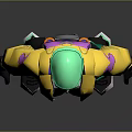Stylish Futuristic Character and Fantasy Creature With Green Hat Yellow Coat and Black Pants