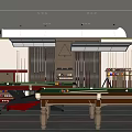 Billiard Room Interior Design Featuring Multiple Pool Tables Overhead Lighting And Comfortable Seating 3d model