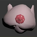 Anime Style Game Character With Pink Long Hair Glasses And Red Mushroom Hat