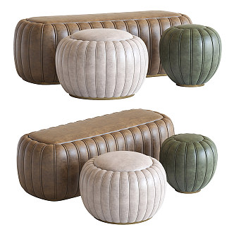 Modern Sofa Stool Sofa Pier Changing Stool Leather Sofa Stool 3d model