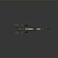 Camouflage Military Weapon With Tripod Stand Long Barrel And Mechanical Structure