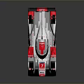 Audi Silver Red Racing Car With Aerodynamic Design And Rear Wing