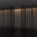 Modern Folding Doors With Vertical Slats For Interior Space Partition