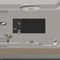 Modern TV Background Wall with Built-in Shelves White TV Stand and Decorative Items