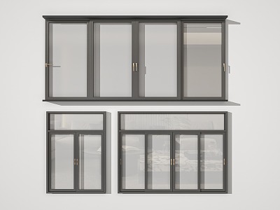 modern sliding window 3d model