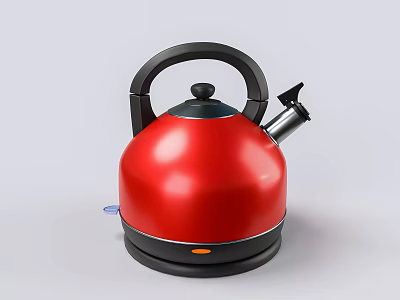 Sleek Red Electric Kettle With Black Handle And Modern Design For Daily Home Use 3d model