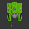 Green Futuristic Water Vehicle With Transparent Cabin And Side Propulsion Components
