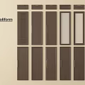 Poliform Dark Brown Door Components With Various Designs Arranged On Light Background 3d model