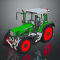 Green And White Industrial Tractor With Red Wheels Heavy Duty Design Features