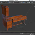 Spacious Vintage Wooden Desk With Upper Bookshelf Drawers And Classic Design