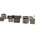 Various Miniature House Models With Different Roof Styles And Colorful Exteriors