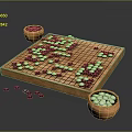 Go National Chess Pieces Items 3d model
