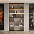 Modern Bookcase Interior Design With Open Shelves Books Decorative Items And Lighting