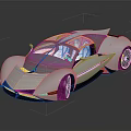 Futuristic Supercar With Sleek Aerodynamic Design Metallic Paint Transparent Roof And Sporty Wheels