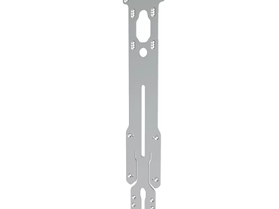 Durable Metal Bracket Featuring Slotted Design And Multiple Mounting Holes 3d model