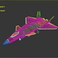 Modern Dark Green Fighter Jet Model with Yellow Markings Sharp Nose and Reflective Surface