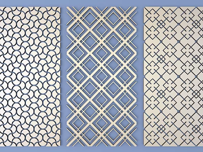 Artistic Carved Geometric Patterns with Intricate Designs for Home Interior Decoration 3d model