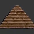 Layered Terraced Architectural Structure With Curved Wavy Design And Warm Brown Tones