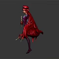 Mythical Character With Red Flowing Hair Colorful Bodysuit And Biological Butterfly Features
