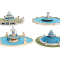 Ornate Multi Tiered Fountains With Decorative Stone Bases And Water Basins