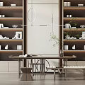 New Chinese Style Desk and Chair 3d model