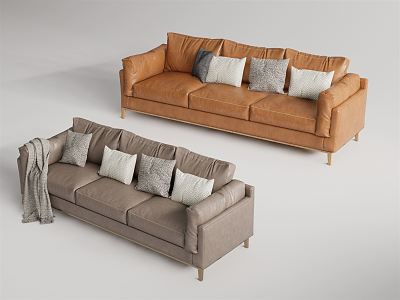 Modern three-seat sofa combination 3d model