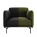 Modern Single Sofa Velvet Upholstered Comfortable Design With Black Metal Legs And Multiple Colors