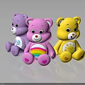 Colorful Stuffed Toy Bears For Kids With Rainbow Sun And Heart Patterns
