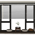 Modern Bay Window Cushion Bay Window Table 3d model