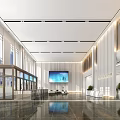 Luxurious Modern Hotel Lobby Interior Design With Beige Sofas Green Plants And Decorative Lighting