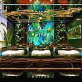 Tropical Amazon SPA Sauna Interior With Lush Greenery Massage Beds And Natural Wall Decor