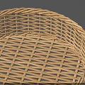 Round Wicker Basket With Natural Woven Texture For Daily Household Use