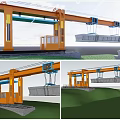 Orange Rail Mounted Gantry Crane Industrial Equipment For Lifting Heavy Concrete Blocks