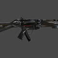 Black Combat Rifle With Metal Barrel Magazine And Classic Design Features