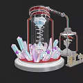 Laboratory Setup With Crystals Beakers Test Tubes And Graduated Scales 3d model