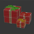 Red Gift Boxes With Gold Ribbons And Bows In Different Sizes For Daily Use