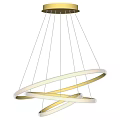 Modern Sleek Chandelier With Circular Rings And Golden Frame LED Design