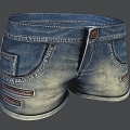 jeans shorts pants super shorts clothes Denim shorts 3d model