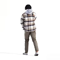 Man Wearing Plaid Shirt Gray Turtleneck And Khaki Pants Talking On Phone