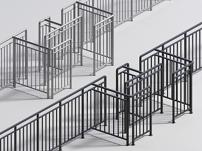 Modern Guardrail Railing 3d model