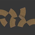 Multiple Curved Cork Pads With Textured Surface Arranged On White Background