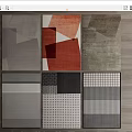 Modern Square Carpet Combo 3d model