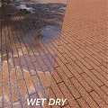 Outdoor Ground Surface Neatly Laid With Patterned Bricks And Natural Shadows