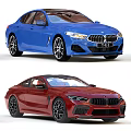Stylish Sports Cars in Black Blue and Red Colors on White Background