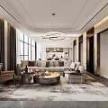 Modern Living Dining Room Interior With Spacious Layout Sofa Coffee Table And Pendant Lights