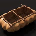 Handcrafted Gourd Container With Wooden Frame And Rope Binding Details