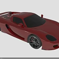 Red Sports Car With Sleek Exterior Design And Black Alloy Wheels