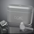 Boat White Wireless Earbuds With Charging Case Modern Audio Design